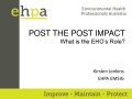 Icon of 08. 3.00pm Post the "post" impact - What is the EHOs role?: